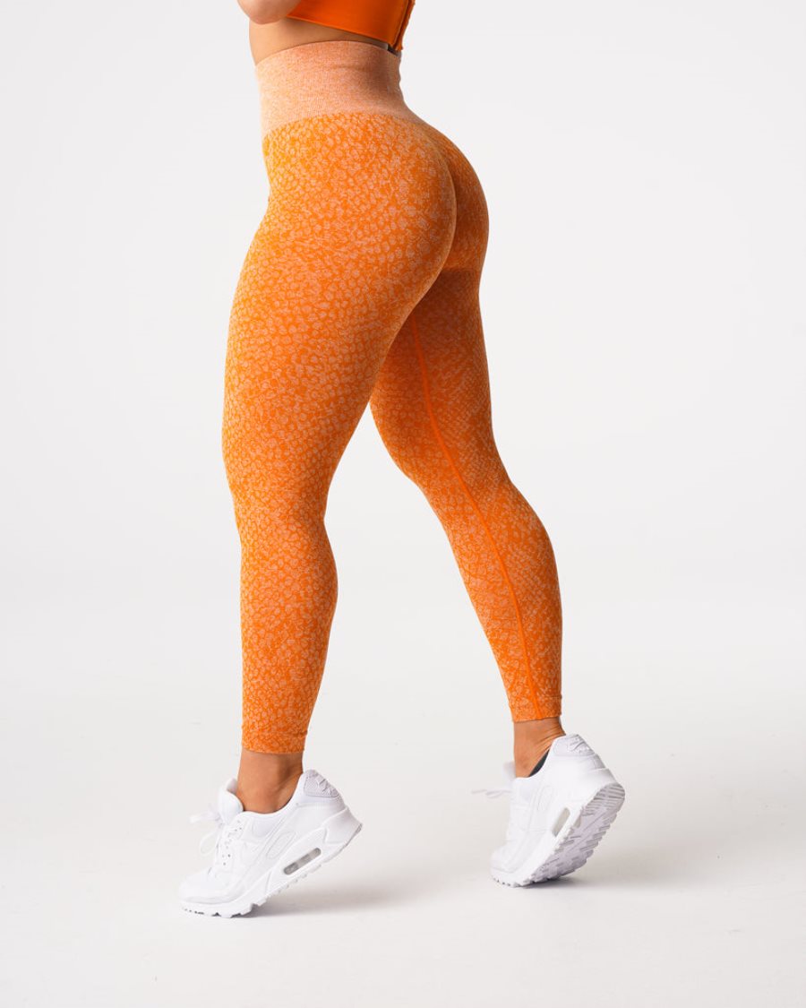 Orange Women's NVGTN Snakeskin Seamless Leggings Dubai | kvxKUR1c