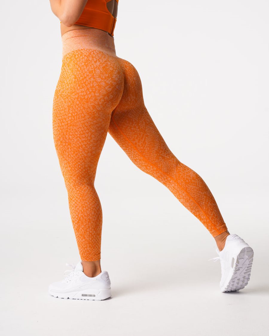 Orange Women\'s NVGTN Snakeskin Seamless Leggings Dubai | kvxKUR1c