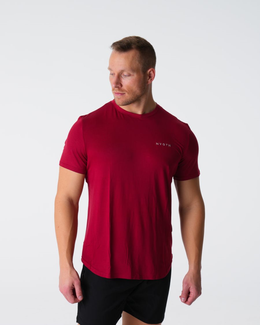 Pink Men's NVGTN Tech Fitted T Shirts Dubai | UpS7B991