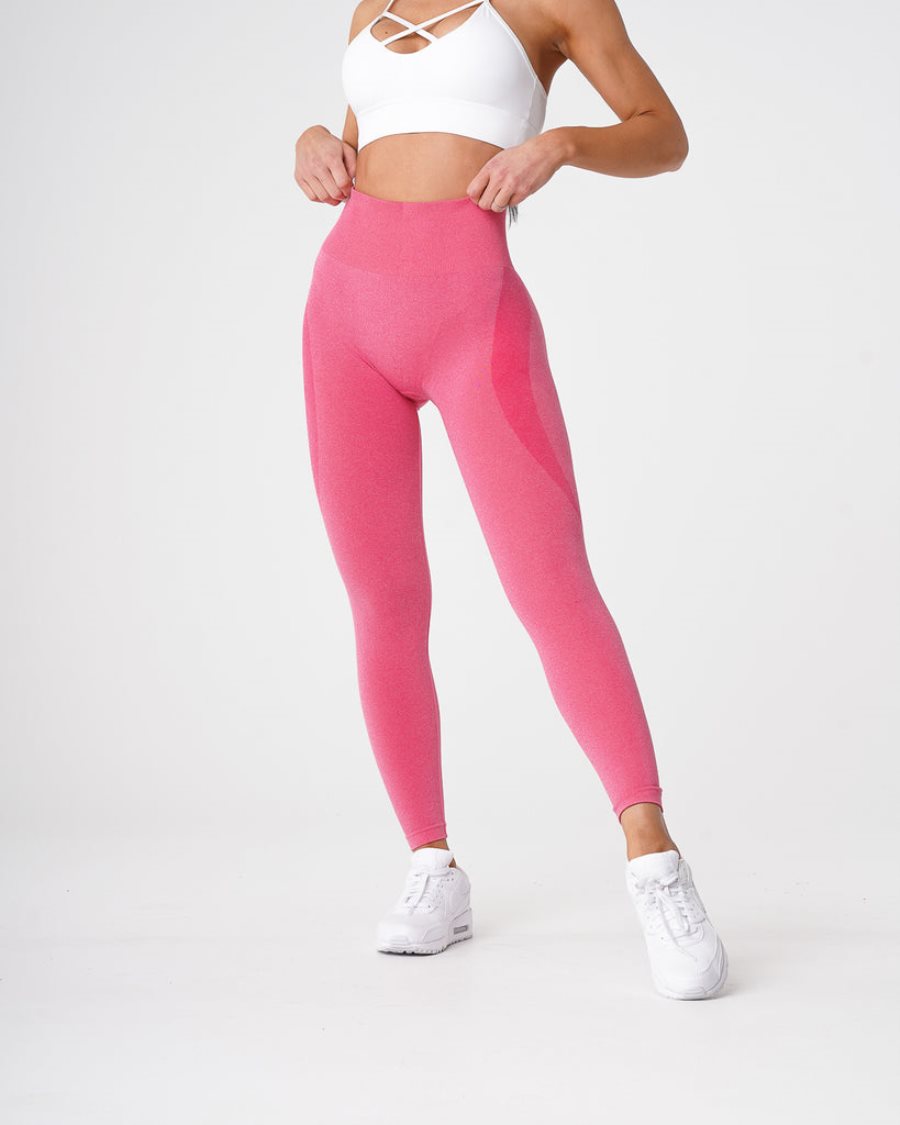 Pink Women's NVGTN Contour Seamless Leggings Dubai | 34DRxUpY