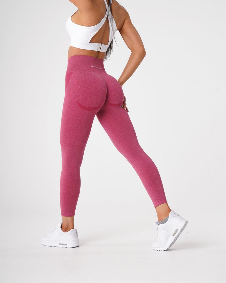 Pink Women's NVGTN Contour Seamless Leggings Dubai | kF0oCCz7