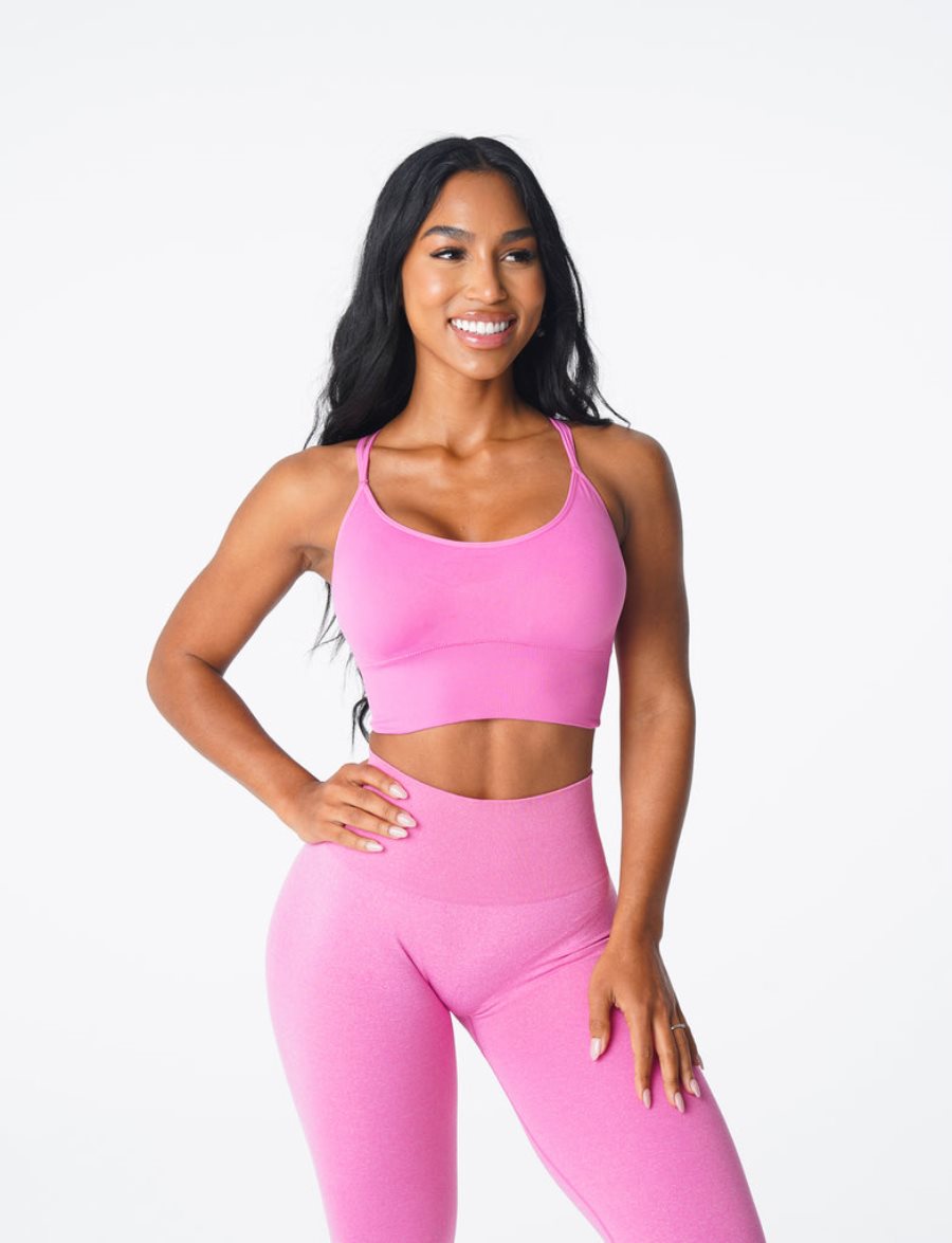 Pink Women\'s NVGTN Flourish Seamless Sports Bra Dubai | 55TQxJjL