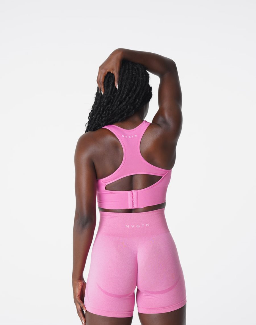 Pink Women's NVGTN Ignite Seamless Sports Bra Dubai | 9Q8eJrYx