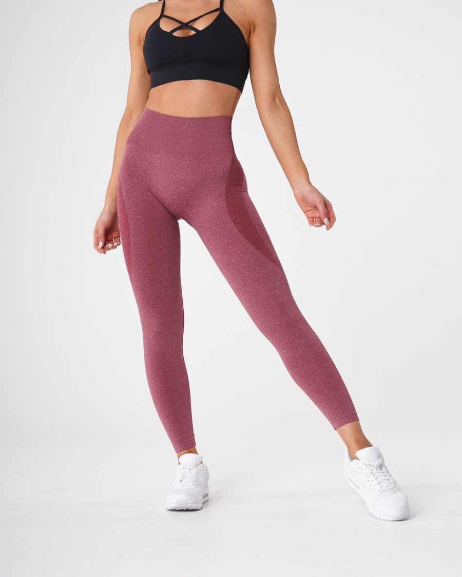 Purple Red Women's NVGTN Contour Seamless Leggings Dubai | mycrYplB