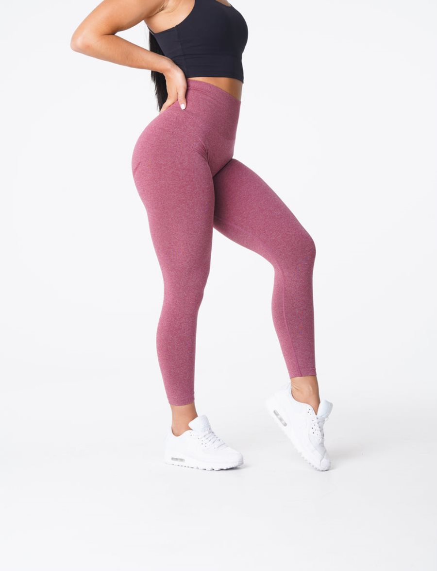 Purple Red Women's NVGTN Curve Seamless Leggings Dubai | JndFPICP