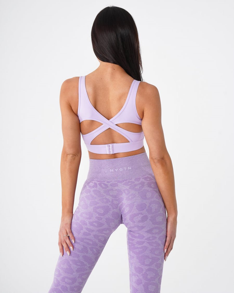 Purple Women's NVGTN Allure Sports Bra Dubai | KtPAaqiw