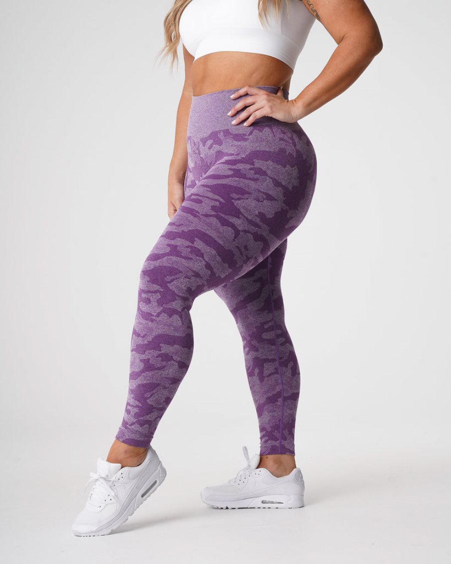 Purple Women's NVGTN Camo Seamless Leggings Dubai | 79NZsGBl