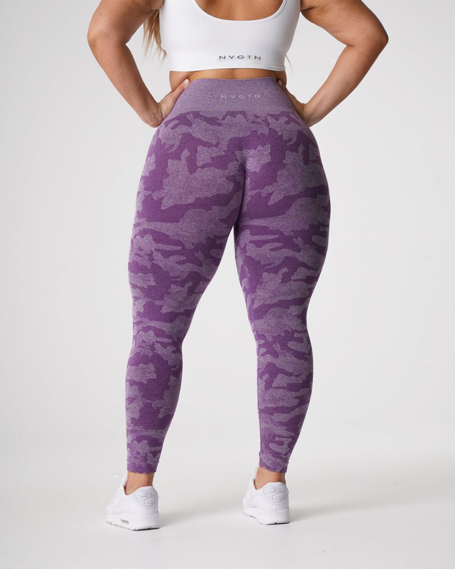 Purple Women's NVGTN Camo Seamless Leggings Dubai | 79NZsGBl