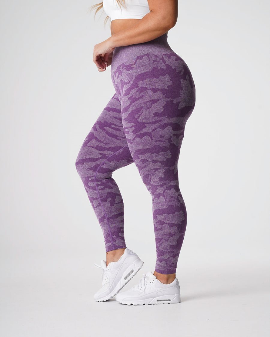 Purple Women's NVGTN Camo Seamless Leggings Dubai | 79NZsGBl