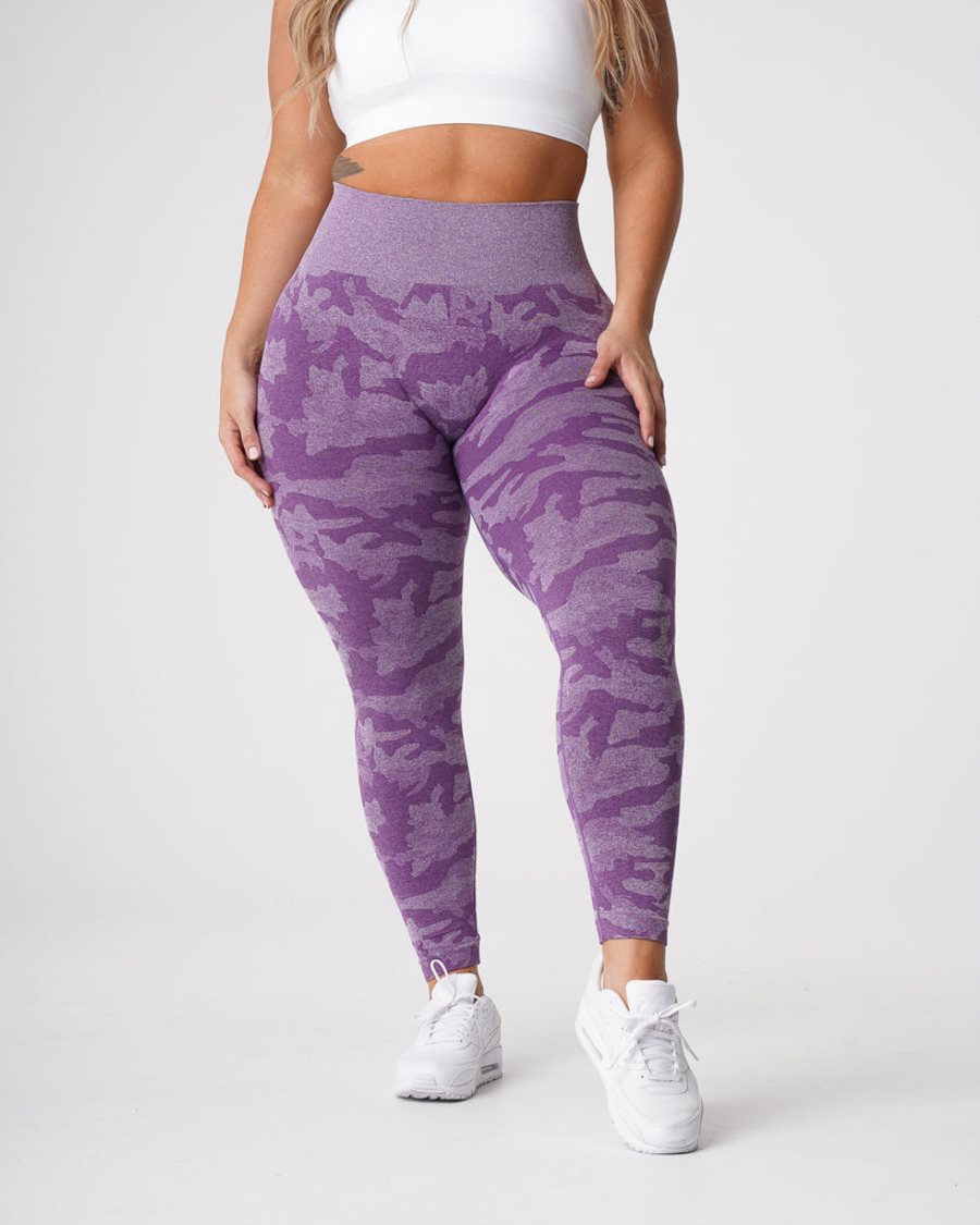 Purple Women\'s NVGTN Camo Seamless Leggings Dubai | 79NZsGBl