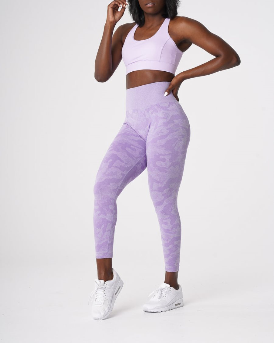 Purple Women's NVGTN Camo Seamless Leggings Dubai | HAnEyfrV