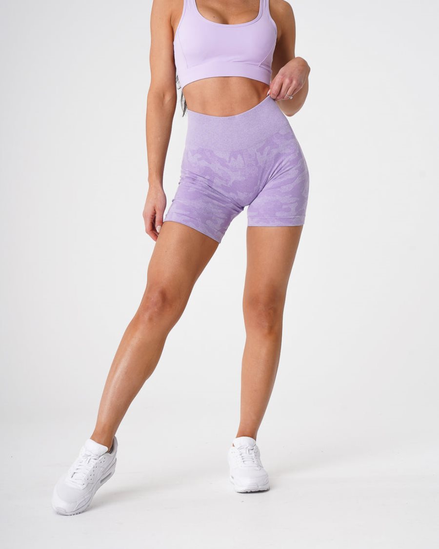 Purple Women's NVGTN Camo Seamless Shorts Dubai | NKDJdcLB