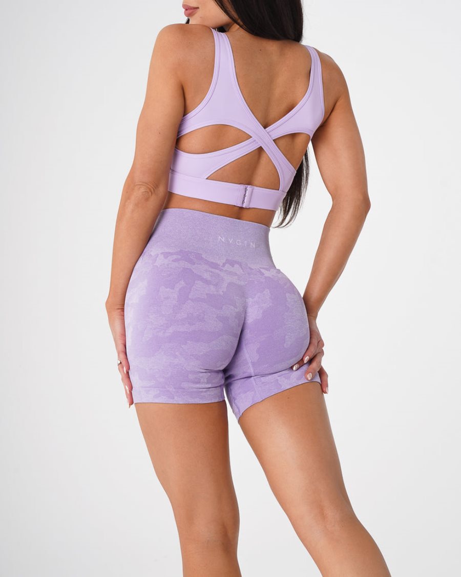 Purple Women's NVGTN Camo Seamless Shorts Dubai | NKDJdcLB