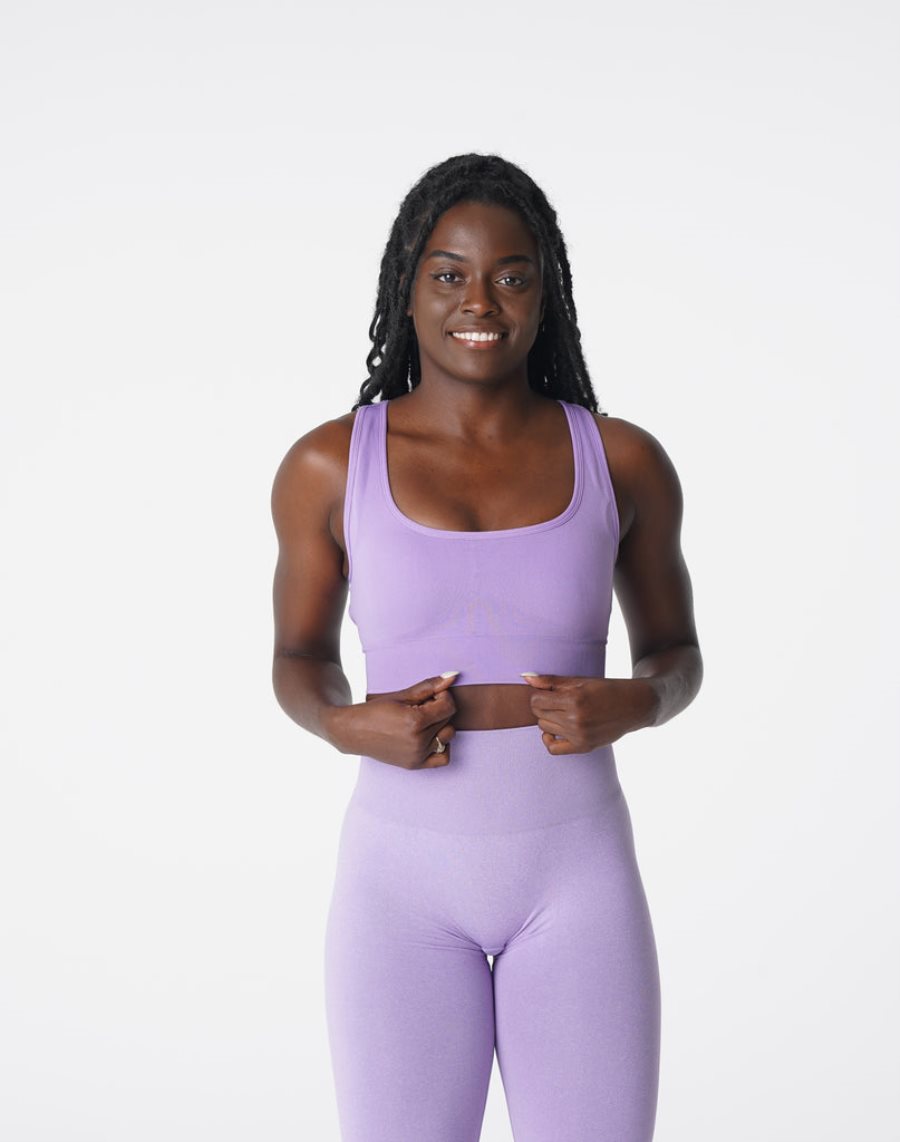 Purple Women's NVGTN Eclipse Seamless Sports Bra Dubai | KIoRbCCh