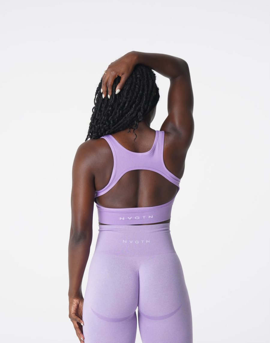 Purple Women's NVGTN Eclipse Seamless Sports Bra Dubai | KIoRbCCh