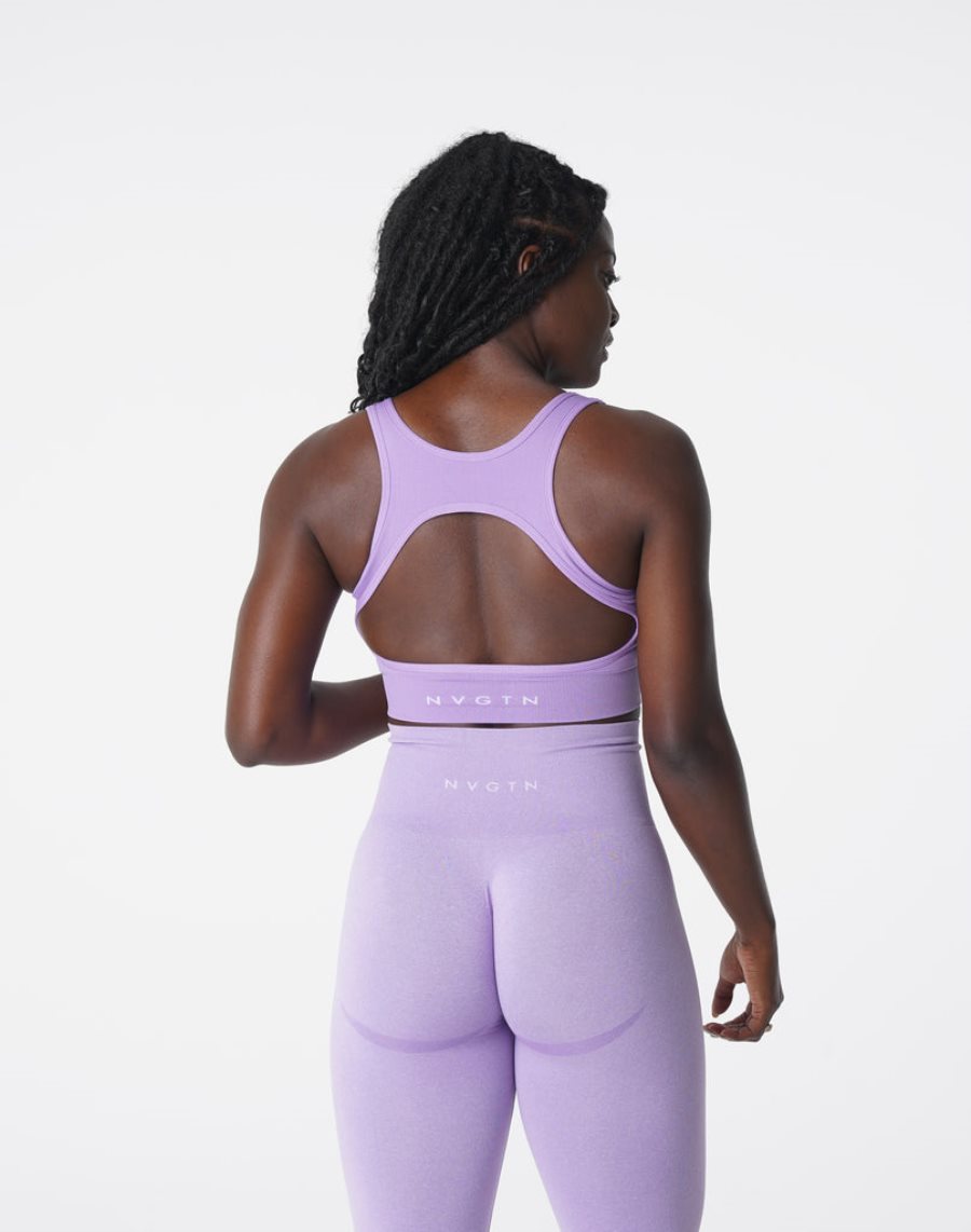 Purple Women\'s NVGTN Eclipse Seamless Sports Bra Dubai | KIoRbCCh