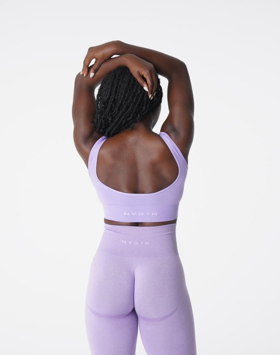 Purple Women's NVGTN Elevate Seamless Sports Bra Dubai | lGSZZf5W