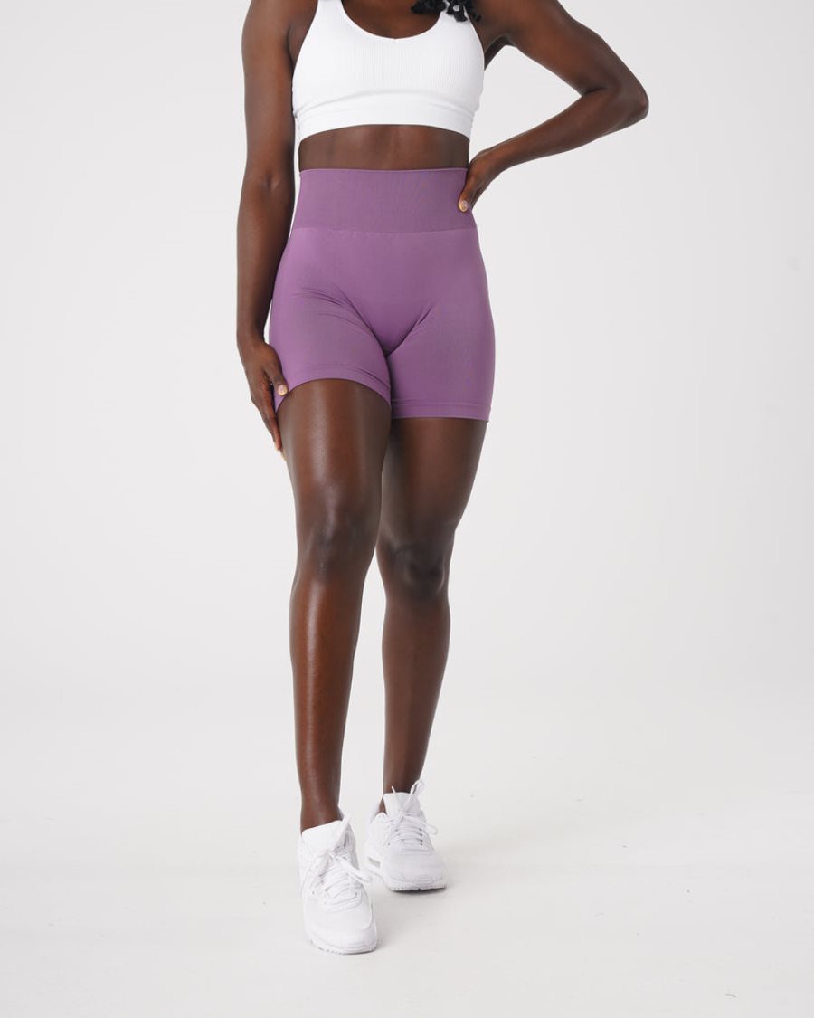 Purple Women's NVGTN Solid Seamless Shorts Dubai | KyCYgvFr