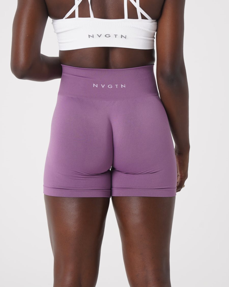 Purple Women's NVGTN Solid Seamless Shorts Dubai | KyCYgvFr