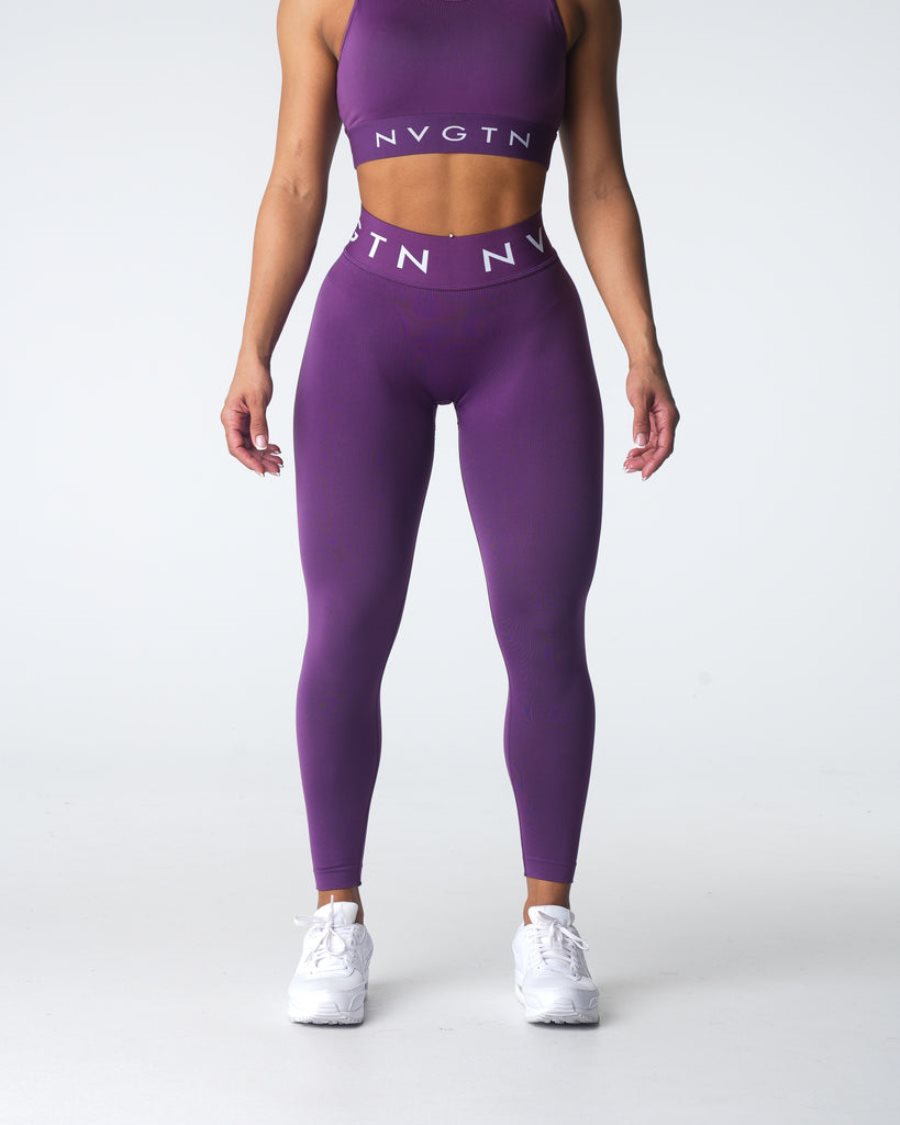 Purple Women's NVGTN Sport Seamless Leggings Dubai | nm1Hh6Hd