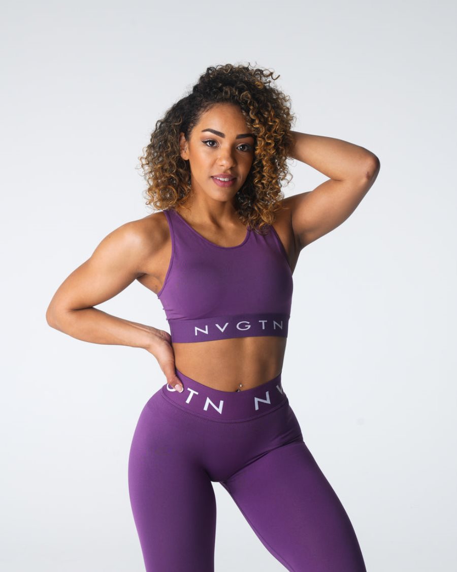 Purple Women\'s NVGTN Trilogy Sport Seamless Sports Bra Dubai | n5mAKssU