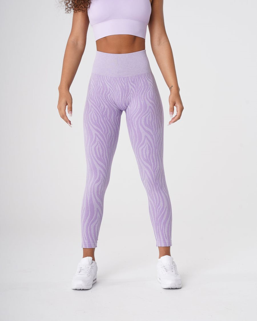 Purple Women's NVGTN Zebra Seamless Leggings Dubai | DepIjvMf