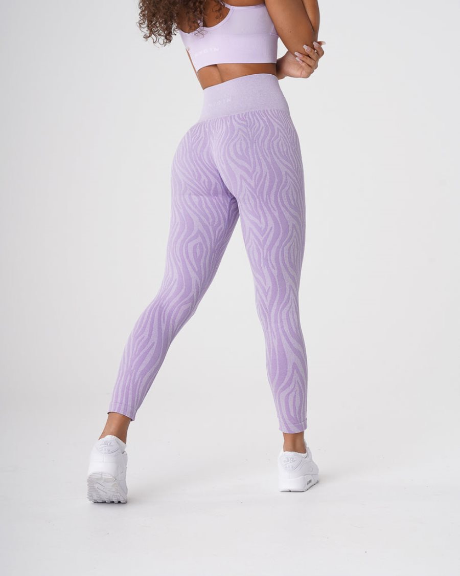 Purple Women's NVGTN Zebra Seamless Leggings Dubai | DepIjvMf