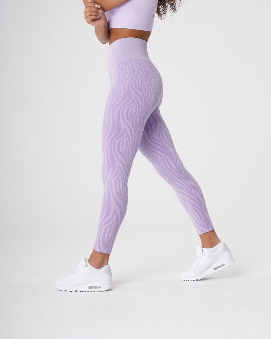 Purple Women\'s NVGTN Zebra Seamless Leggings Dubai | DepIjvMf