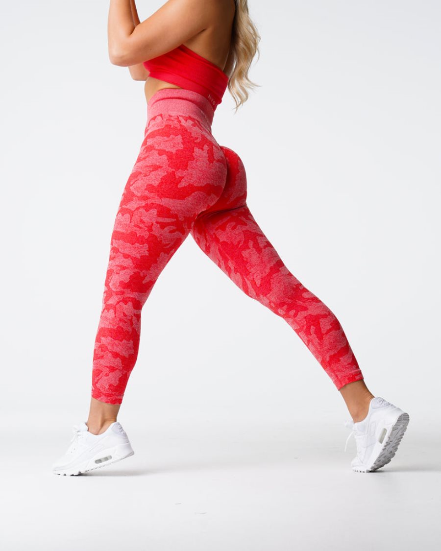 Red Women's NVGTN Camo Seamless Leggings Dubai | bNvZtJ56