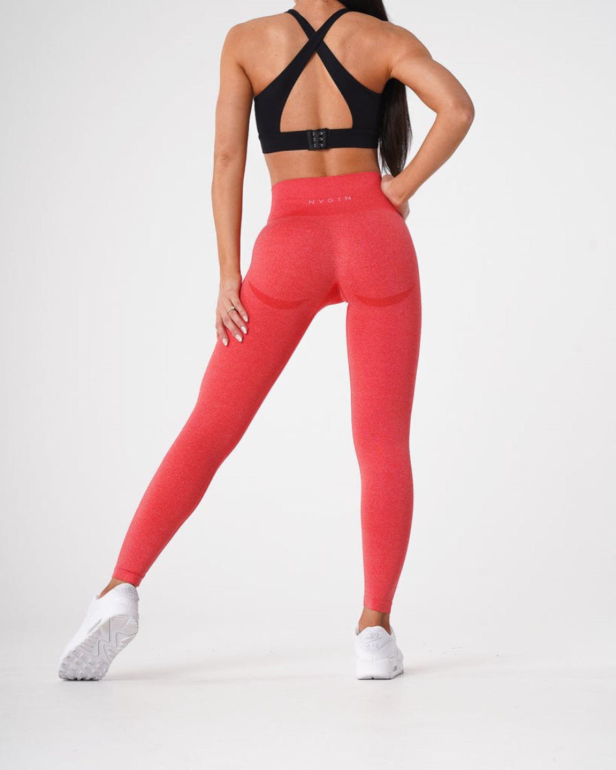 Red Women's NVGTN Contour Seamless Leggings Dubai | TJdcmkvD