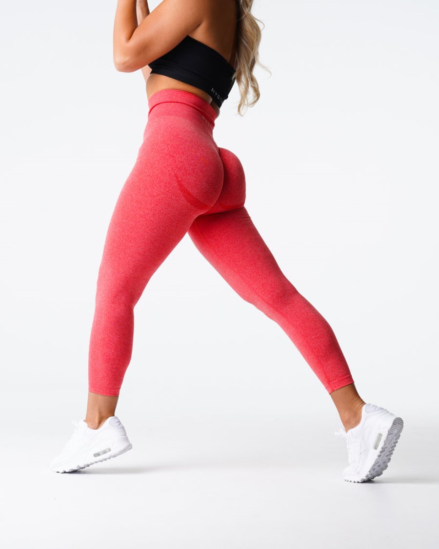 Red Women's NVGTN Curve Seamless Leggings Dubai | E4JNN1XJ