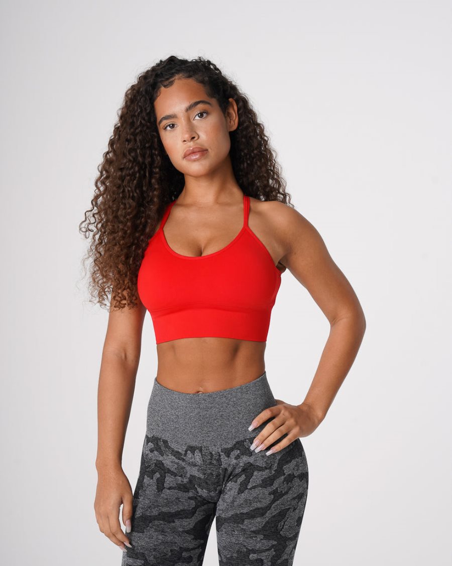 Red Women\'s NVGTN Flourish Seamless Sports Bra Dubai | 1MccSboO