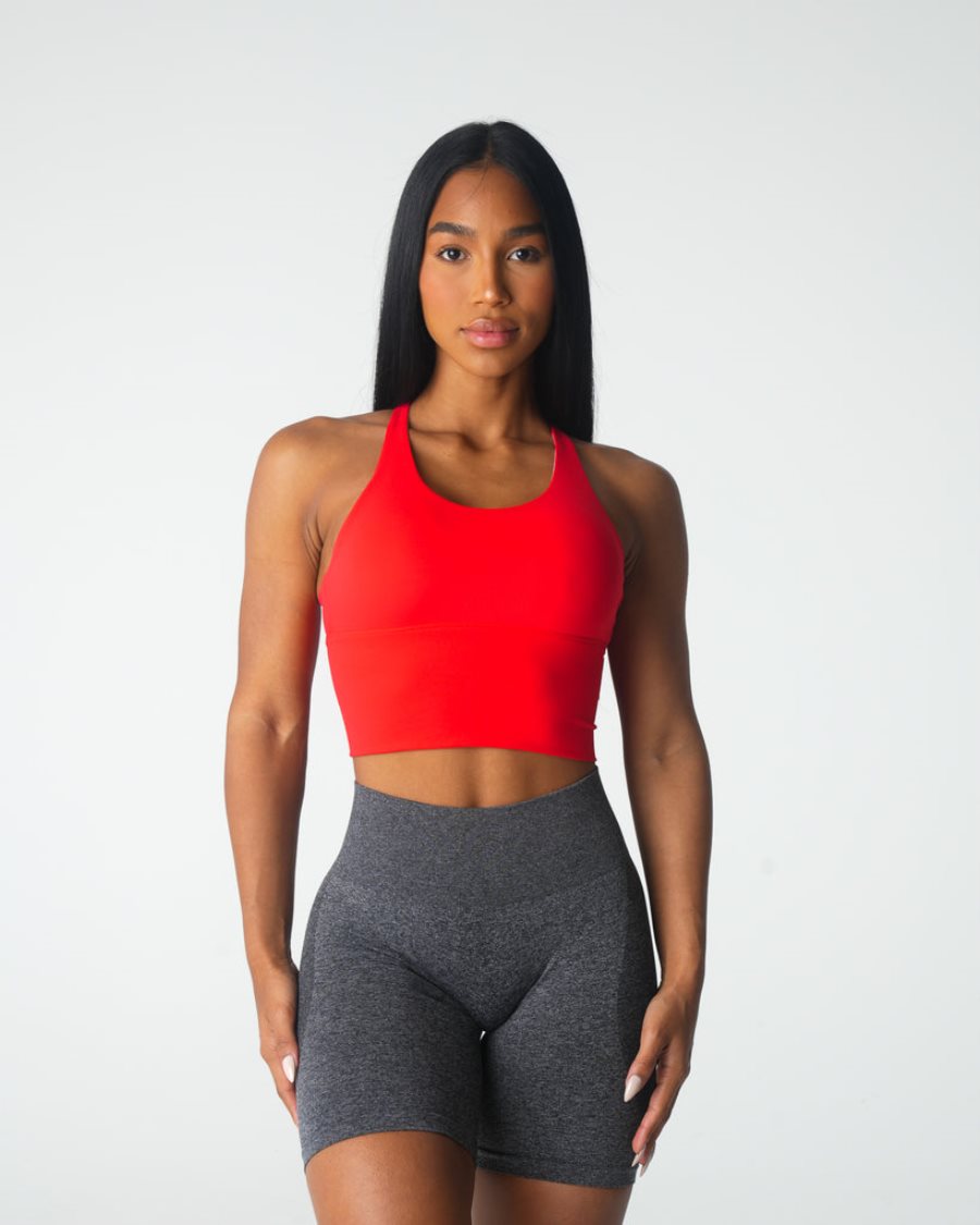 Red Women's NVGTN Matrix Sports Bra Dubai | KepaNQhm