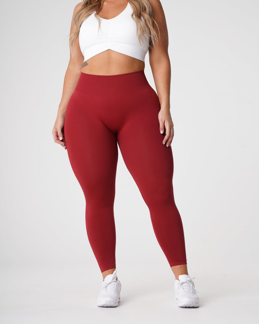 Red Women's NVGTN Solid Seamless Leggings Dubai | OTUvDnVw