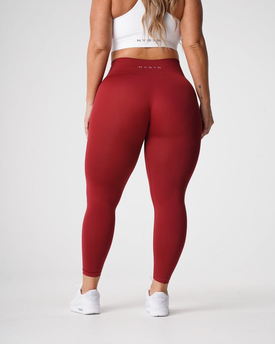 Red Women\'s NVGTN Solid Seamless Leggings Dubai | OTUvDnVw