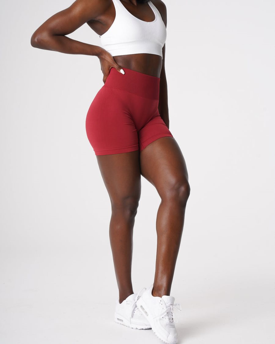 Red Women's NVGTN Solid Seamless Shorts Dubai | 5l64Nuuy