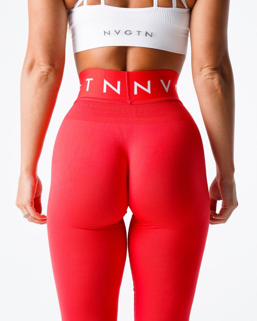 Red Women's NVGTN Sport Seamless Leggings Dubai | tHnvczrf