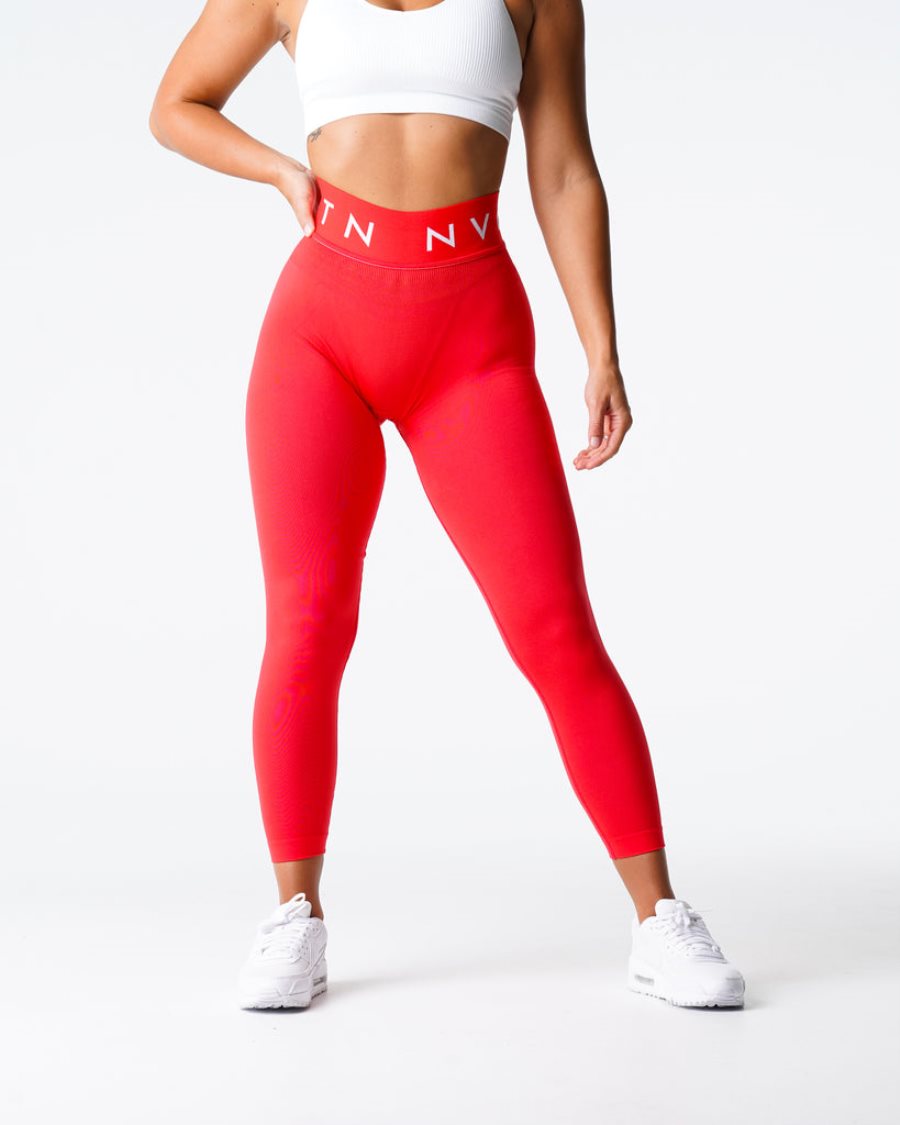 Red Women's NVGTN Sport Seamless Leggings Dubai | tHnvczrf