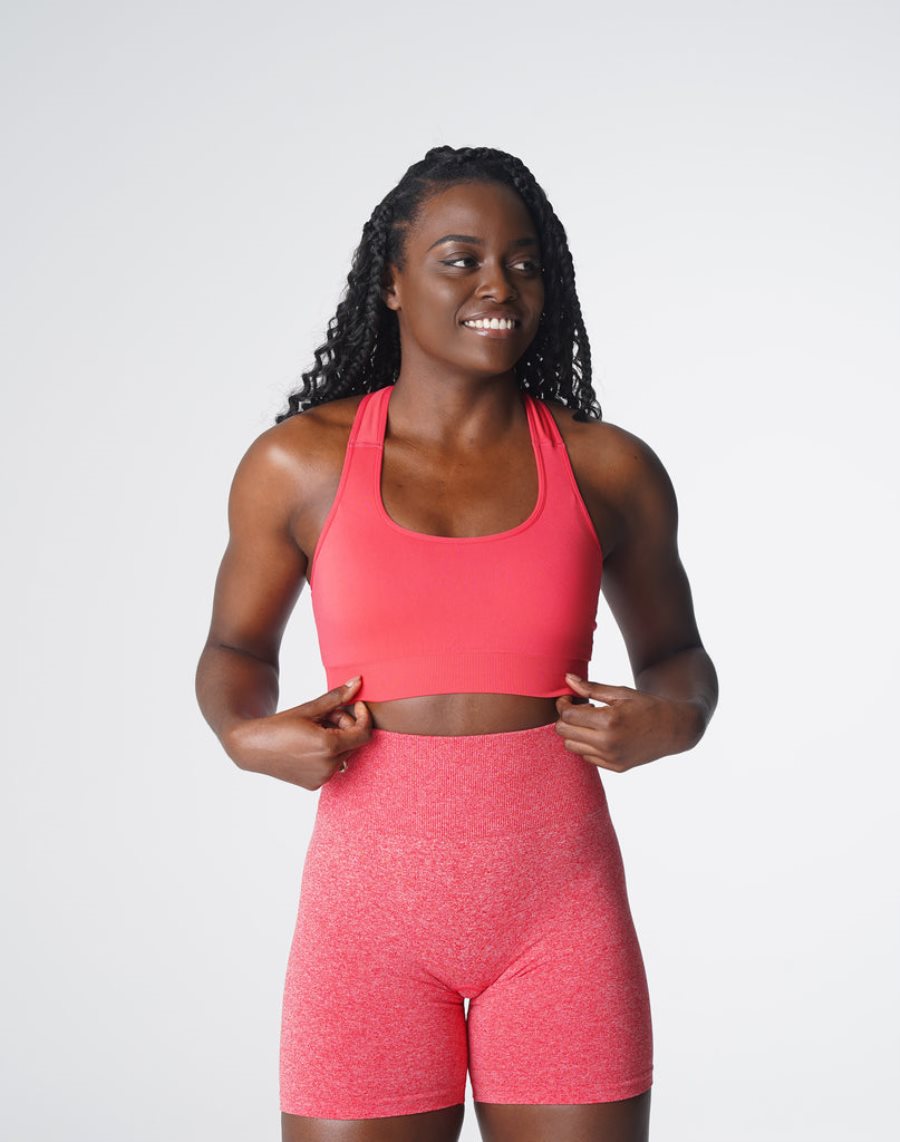 Red Women's NVGTN Surge Seamless Sports Bra Dubai | VxOmPefZ