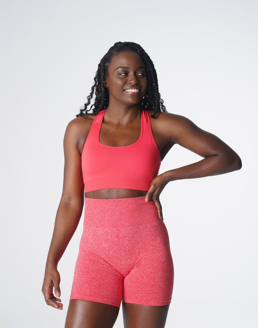 Red Women's NVGTN Surge Seamless Sports Bra Dubai | VxOmPefZ