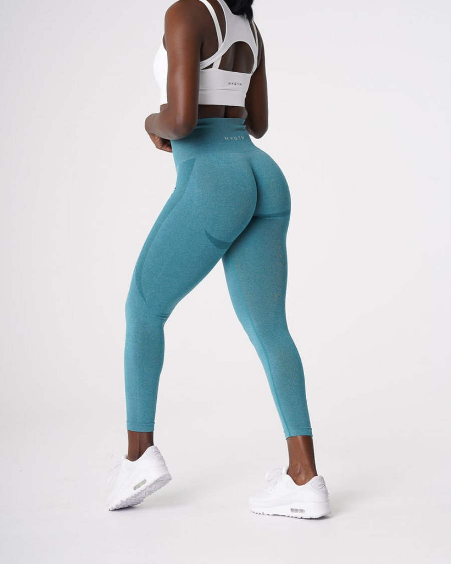 Turquoise Women's NVGTN Contour Seamless Leggings Dubai | 0JrvSAmP