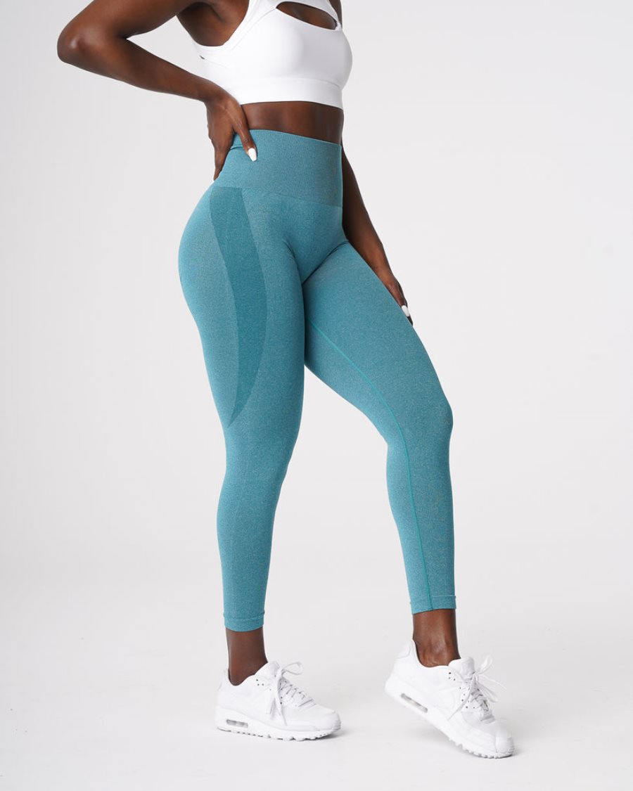 Turquoise Women\'s NVGTN Contour Seamless Leggings Dubai | 0JrvSAmP