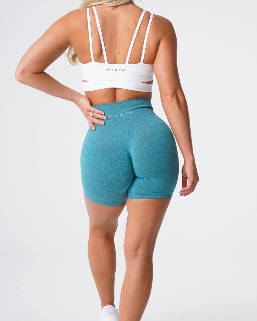 Turquoise Women's NVGTN Pro Seamless Shorts Dubai | B8ZtqBnB