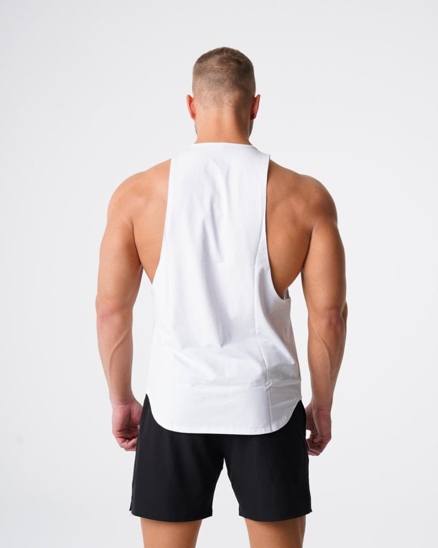 White Men's NVGTN Pulse Edge Tanks Dubai | 7GfVfHQN