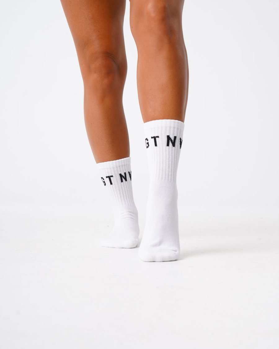 White Women's NVGTN Crew Socks Accessories Dubai | YocZssQ5