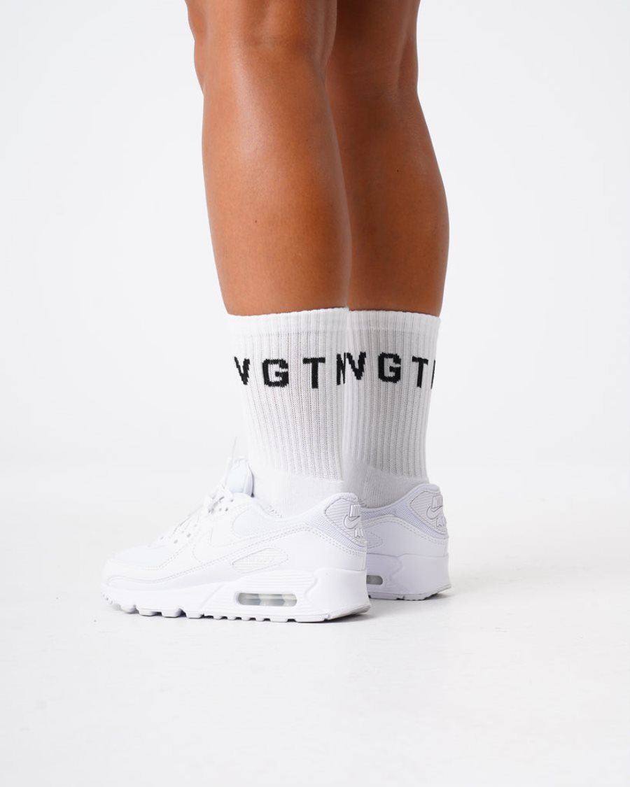 White Women's NVGTN Crew Socks Accessories Dubai | YocZssQ5