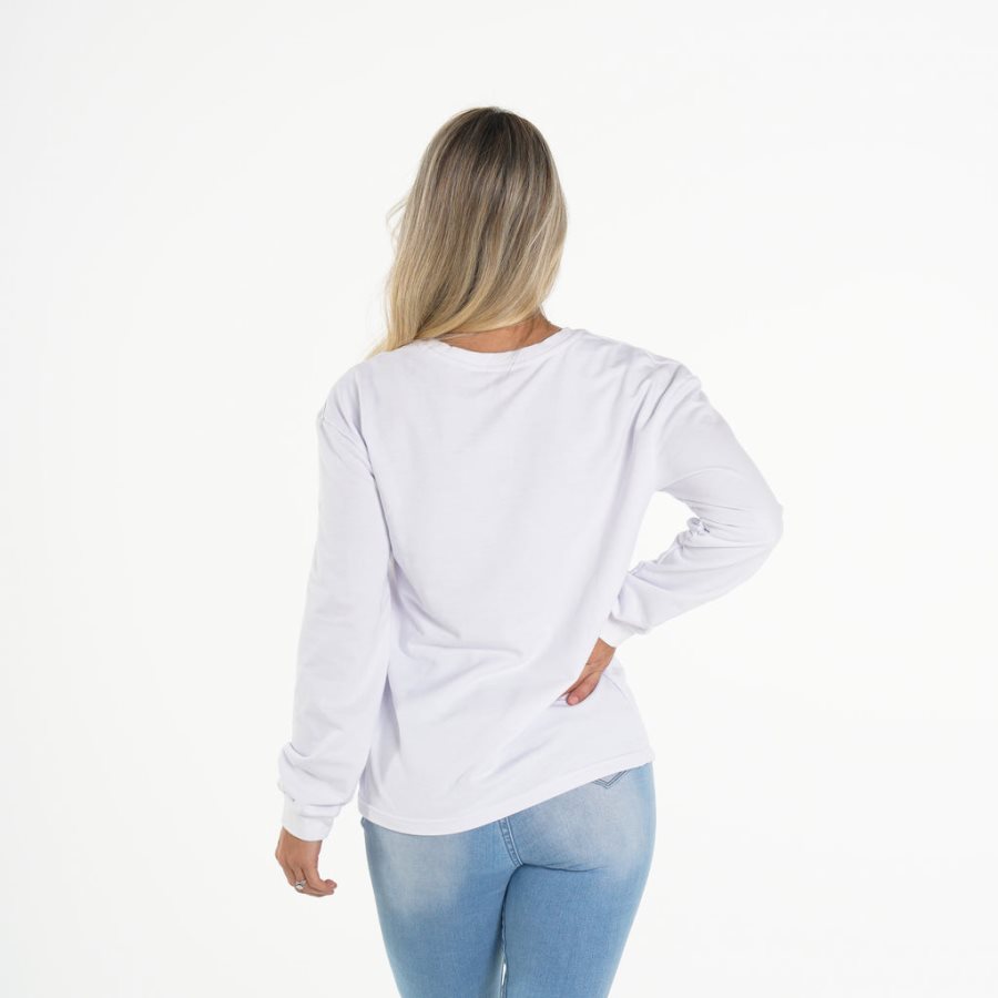 White Women's NVGTN Navi Crew Neck Tops Dubai | MjO98DCO