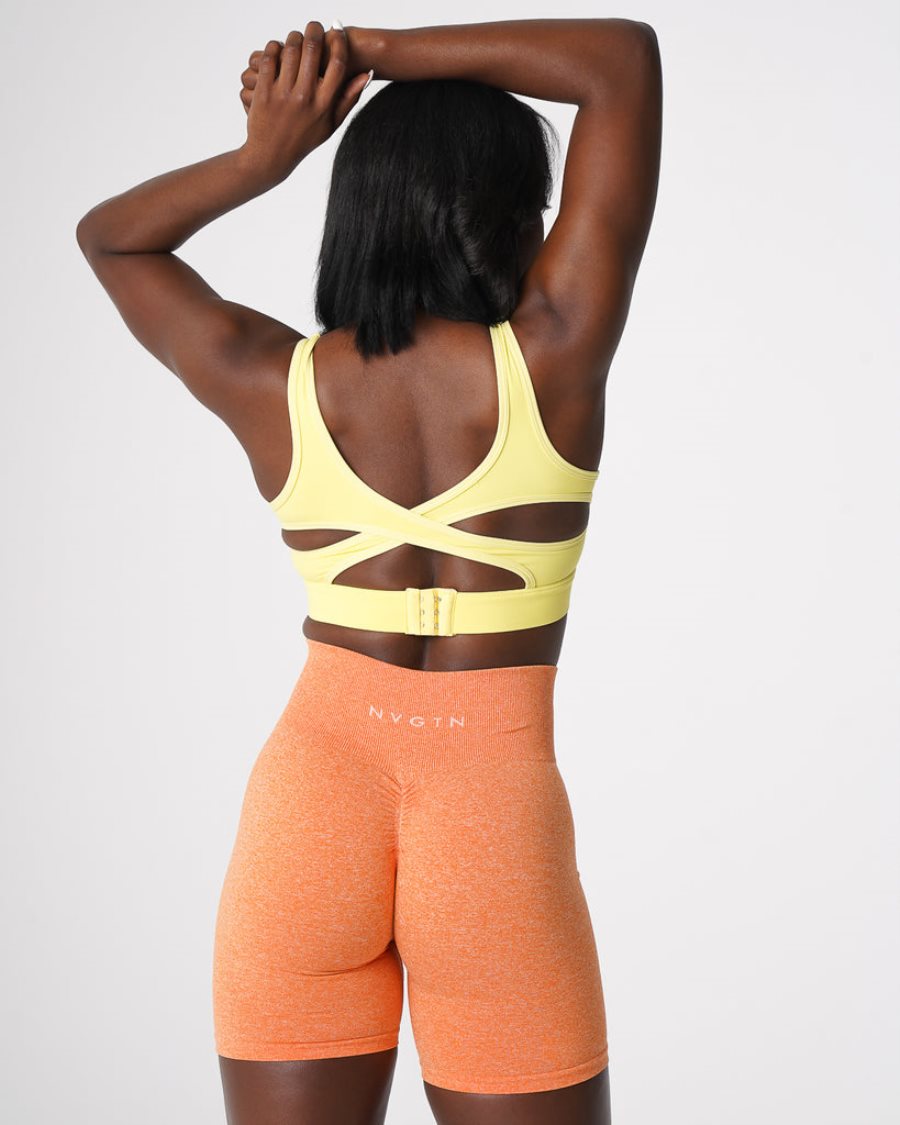 Yellow Women's NVGTN Allure Sports Bra Dubai | utVCmg3X