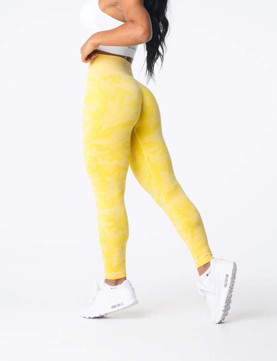 Yellow Women's NVGTN Camo Seamless Leggings Dubai | Rd8ayyhy