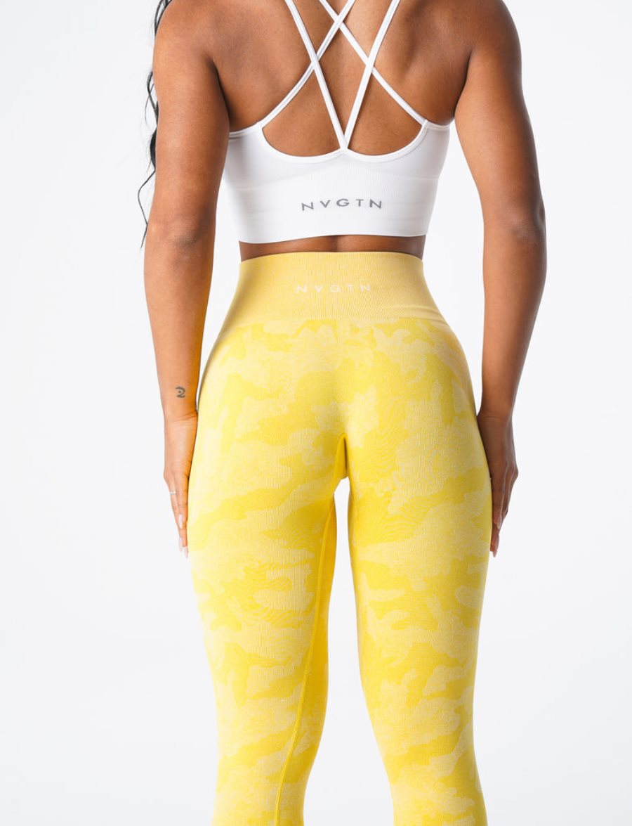 Yellow Women's NVGTN Camo Seamless Leggings Dubai | Rd8ayyhy